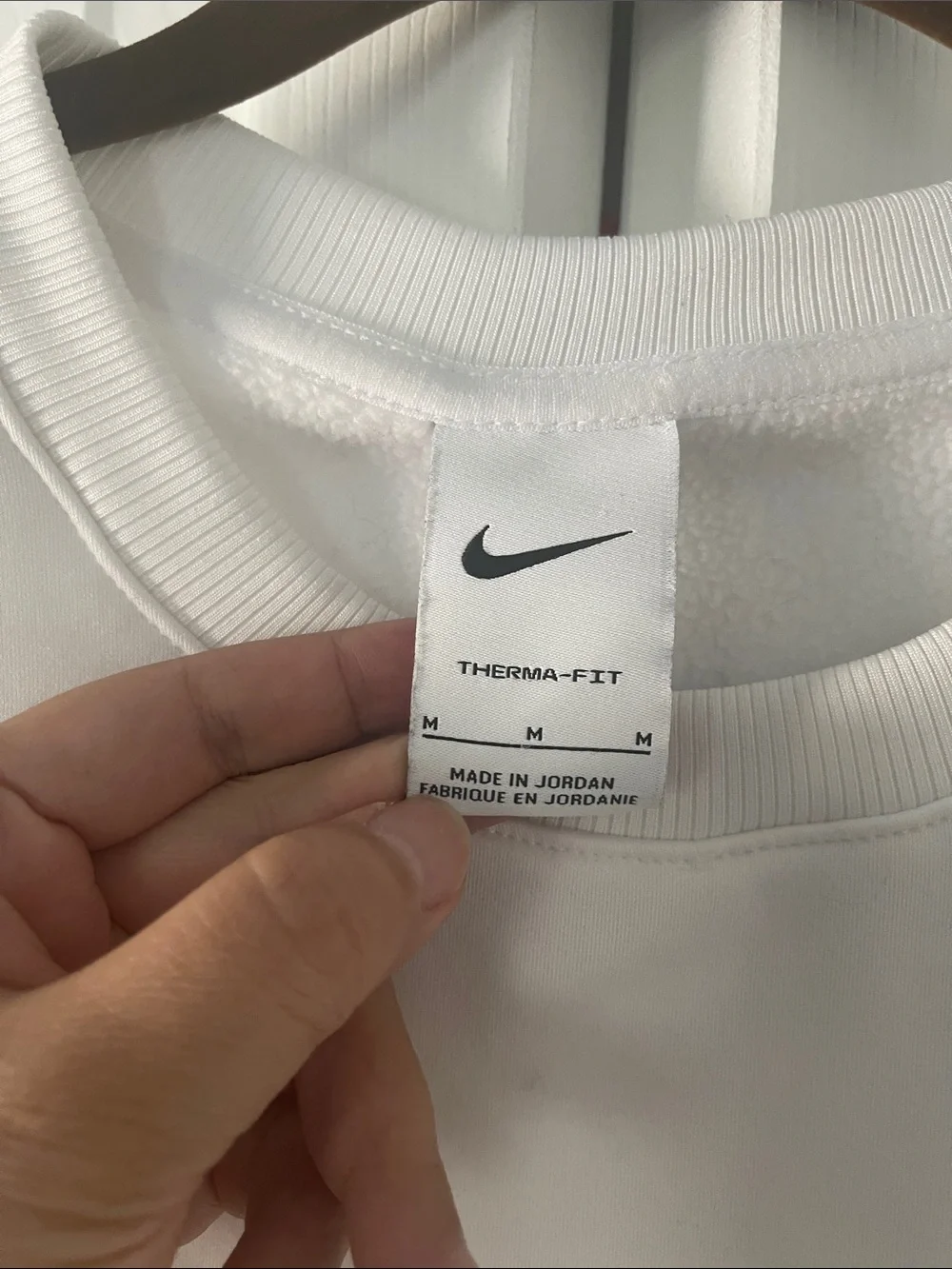 Buttery Soft Nike White Crewneck Sweatshirt with Minimal Text